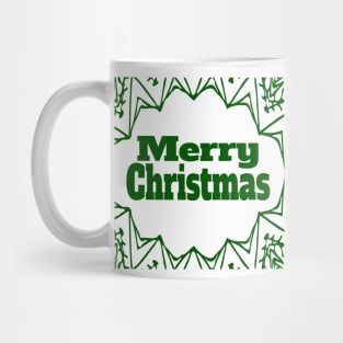 Merry and Bright - "Merry Christmas"  Abstract Line Art Design Mug